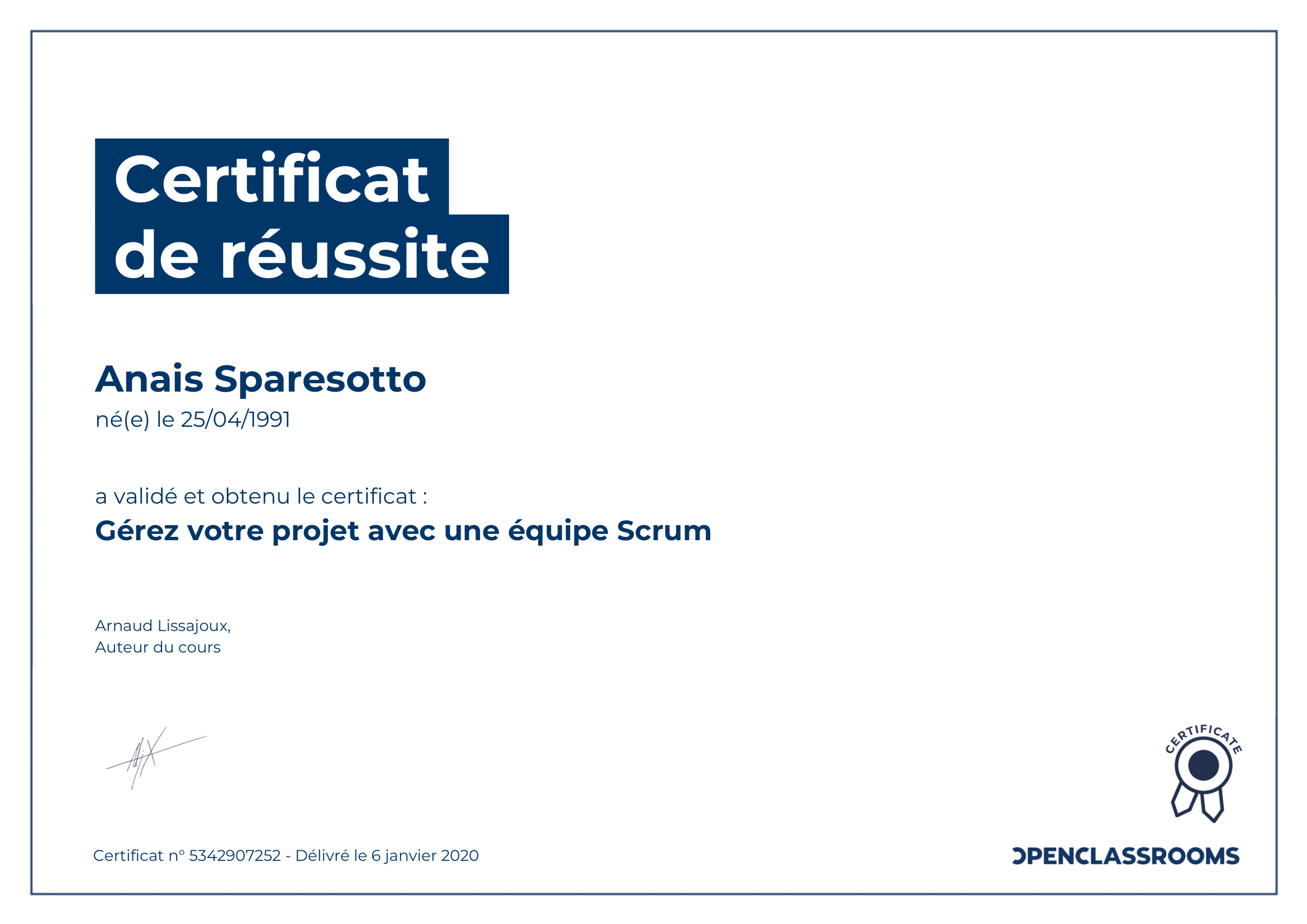 certificat de réussite scrum sparesotto anais